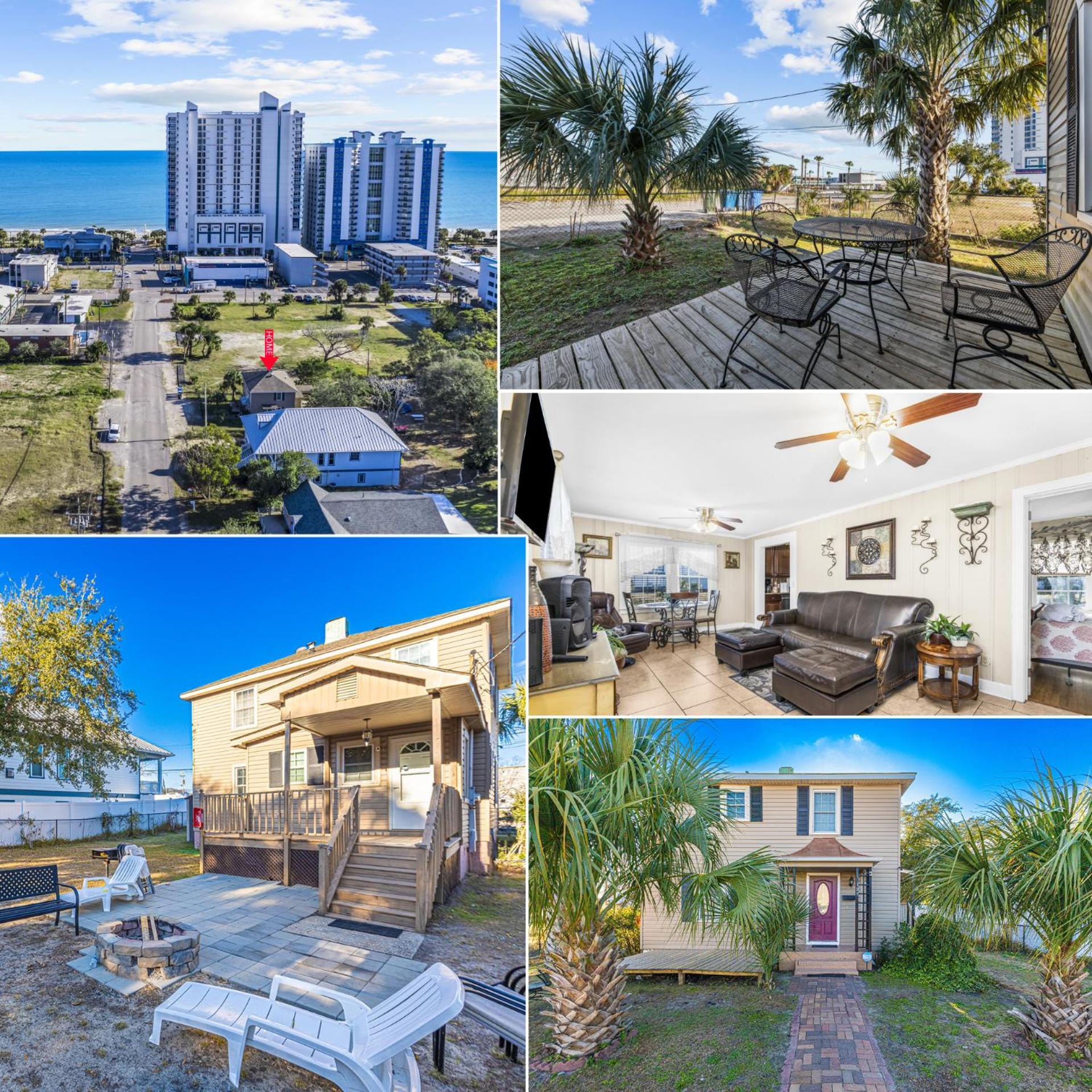Dazzling Centrally Located Ocean View W 2 Kings, Huge Private Yard, 2 Decks, Firepit, Bbq Миртъл Бийч Екстериор снимка
